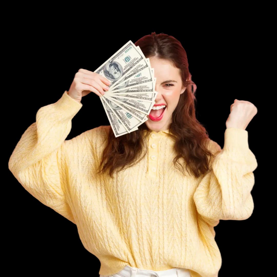 Mujer con billetes